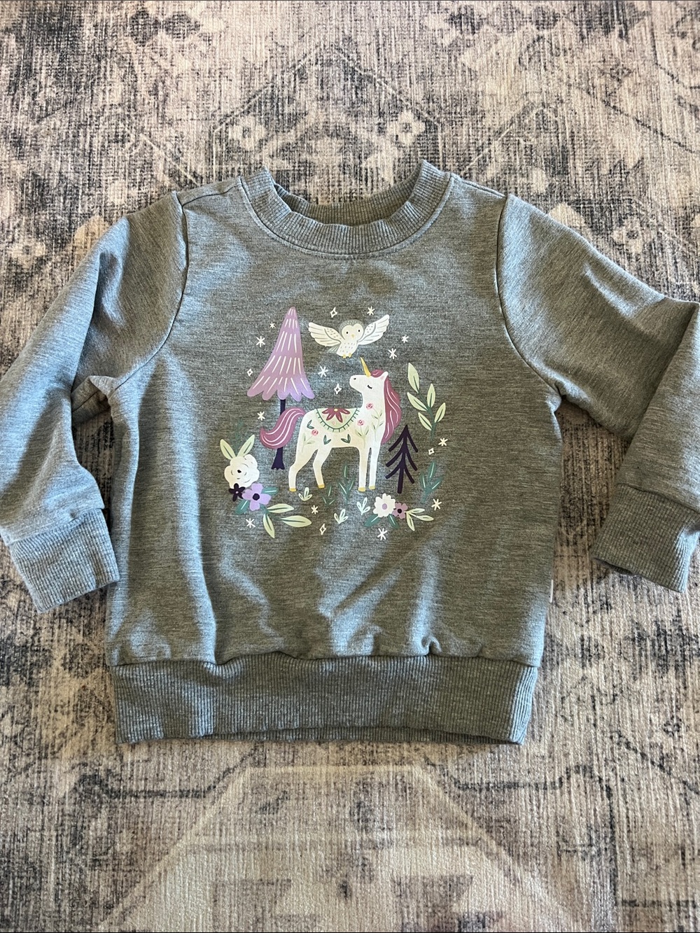 Little Sleepies baby Gray Unicorn Graphic Sweatshirt